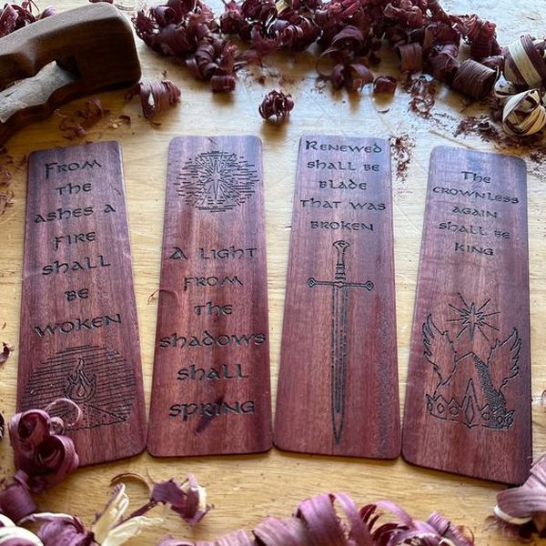 Engraved hardwood Riddle of Strider bookmark